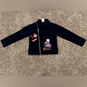 NEW Disney Frozen 2 Velvet Zip Up Jacket Size 5/6